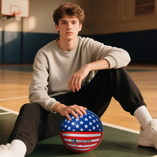 Kuangmi Size 7 PU Basketball - American Style, High-Quality Leather Feel, Excellent Grip for Indoor/Outdoor Training