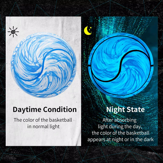 Kuangmi Glow-in-the-Dark Basketball, Indoor and Outdoor Luminous Basketball Gift, Size 7