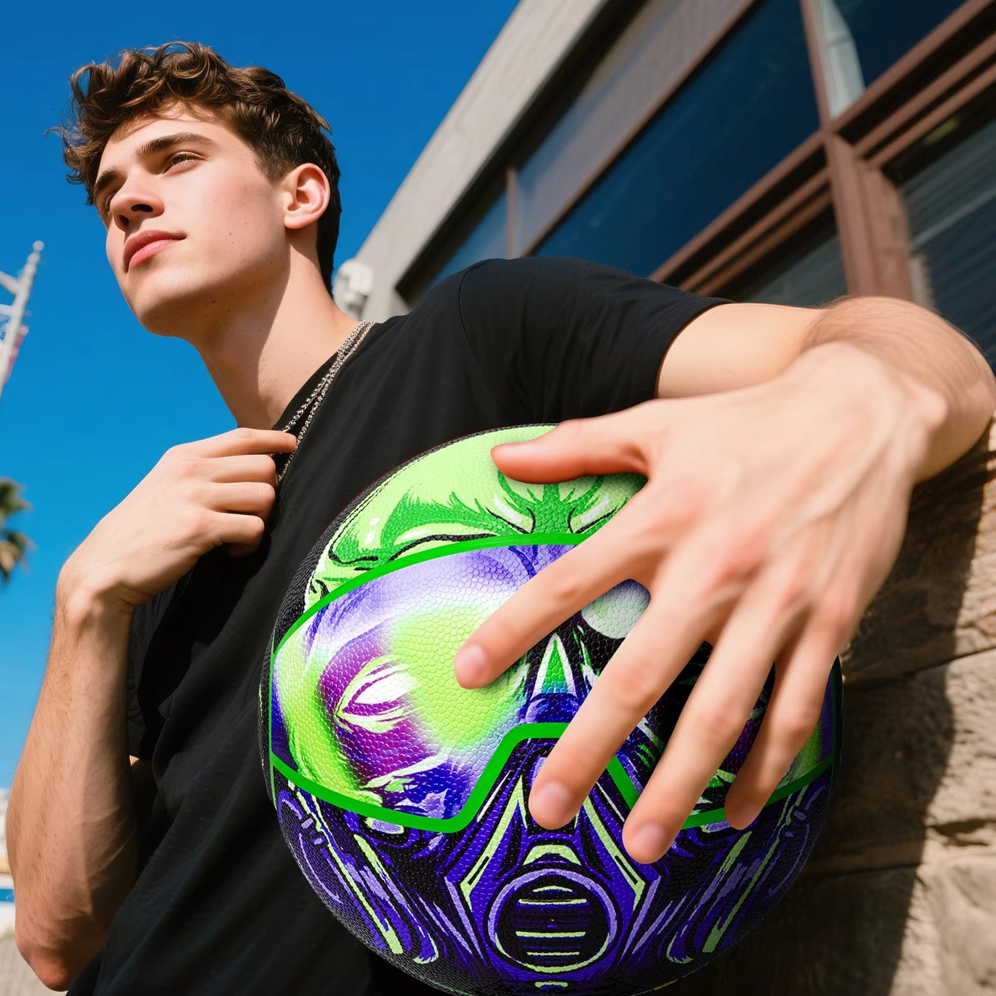 Kuangmi Unique Street Basketball, Men's Official Size 7 29.5 inches, Suitable for Outdoor and Indoor Basketball Games