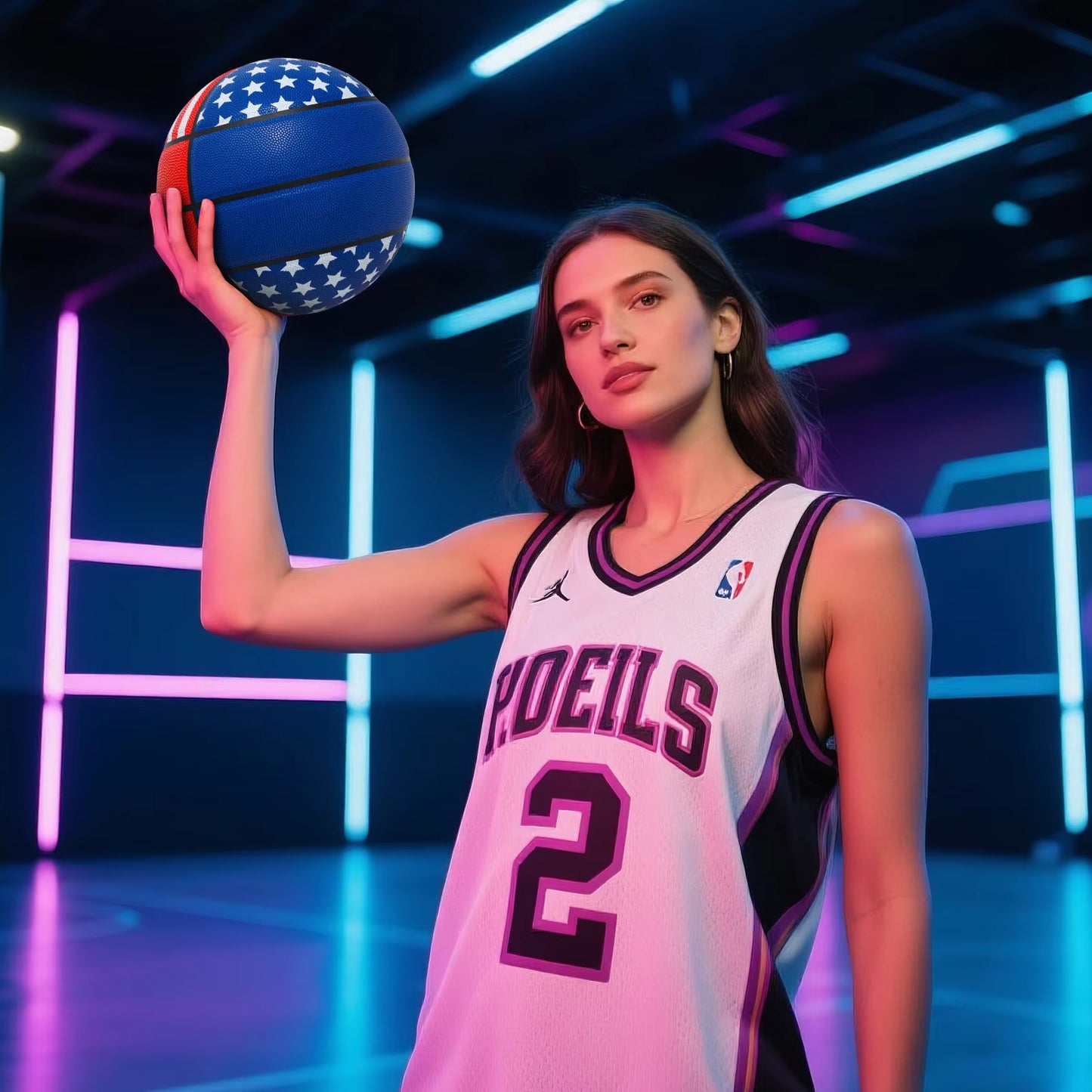 Kuangmi Size 7 PU Basketball - American Style, High-Quality Leather Feel, Excellent Grip for Indoor/Outdoor Training