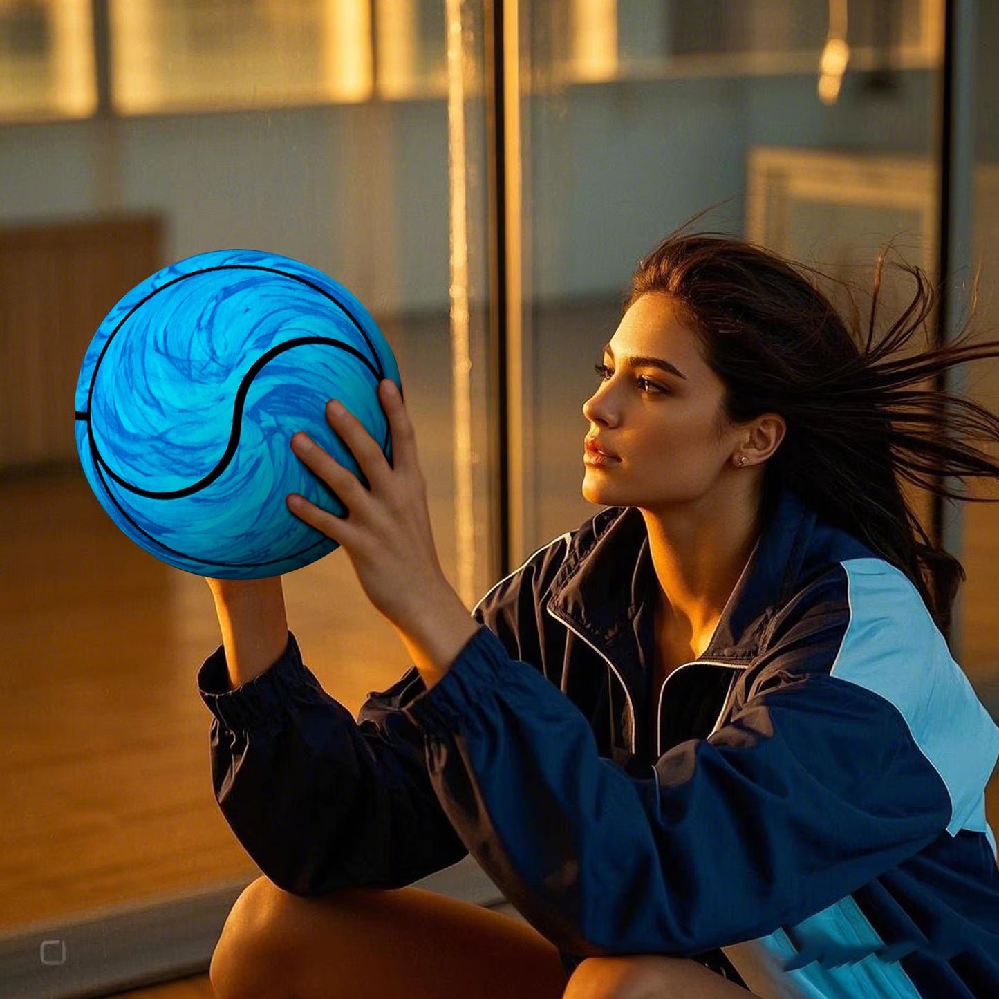 Kuangmi Glow-in-the-Dark Basketball, Indoor and Outdoor Luminous Basketball Gift, Size 7