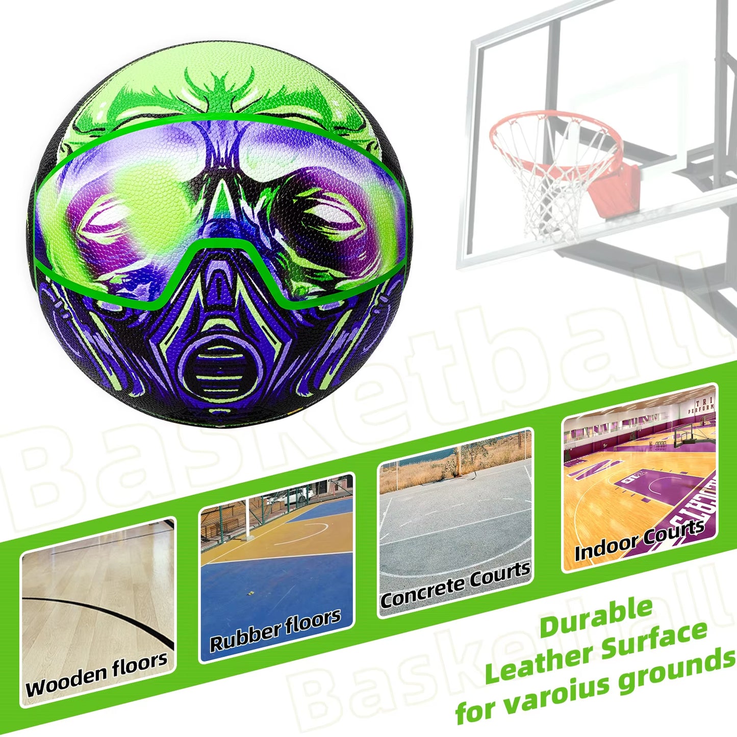 Kuangmi Unique Street Basketball, Men's Official Size 7 29.5 inches, Suitable for Outdoor and Indoor Basketball Games