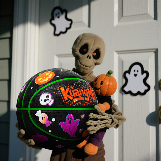 Kuangmi 2025 Halloween Themed Basketball Size 7 (29.5") - PU Material, Indoor & Outdoor Use, Perfect for Holiday Community Games & Decor