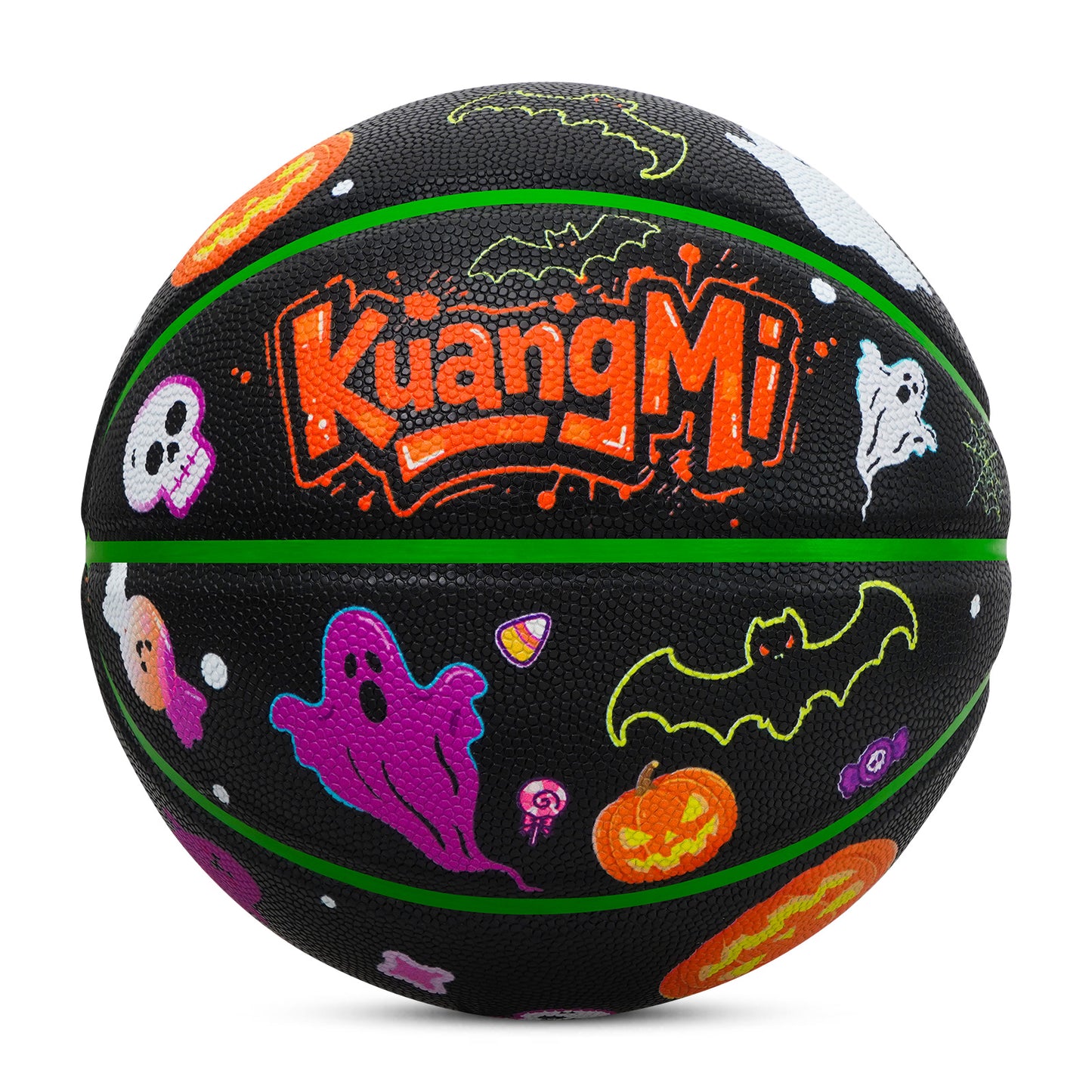 Kuangmi 2025 Halloween Themed Basketball Size 7 (29.5") - PU Material, Indoor & Outdoor Use, Perfect for Holiday Community Games & Decor