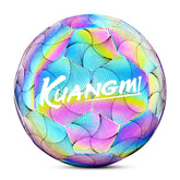 Kuangmi Reflective Size 5 Football - Featuring Reflective PU Material for Training and Game Use.