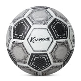 Kuangmi Mecha Honeycomb Football (Silver/Black-Gold), Size 5, PU Surface for Training & Competition