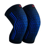 Kuangmi Black & Blue Knitted Knee Brace - Compression Support for Sports & Daily Activities (Sizes M/L/XL)