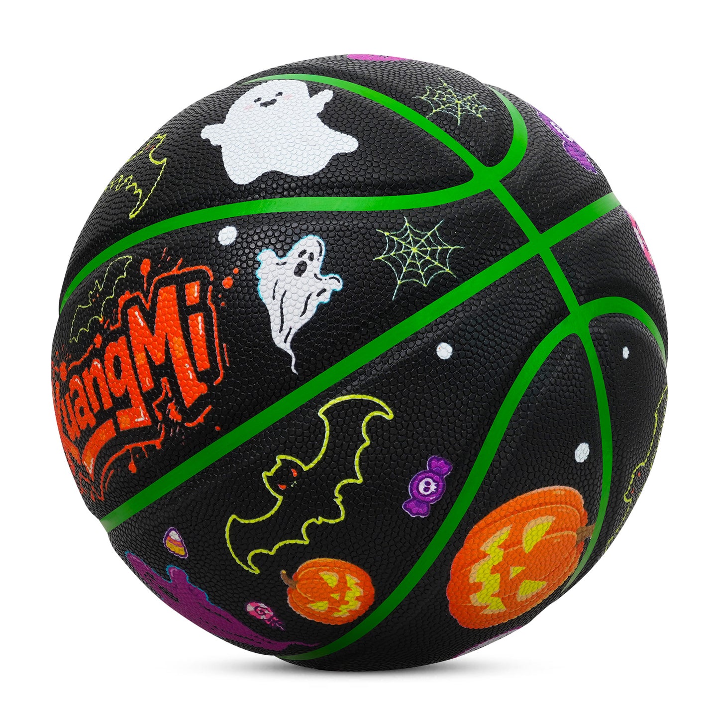 Kuangmi 2025 Halloween Themed Basketball Size 7 (29.5") - PU Material, Indoor & Outdoor Use, Perfect for Holiday Community Games & Decor