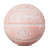 Kuangmi Pink Vein Pattern Basketball (Size 6/7), Hygroscopic PU