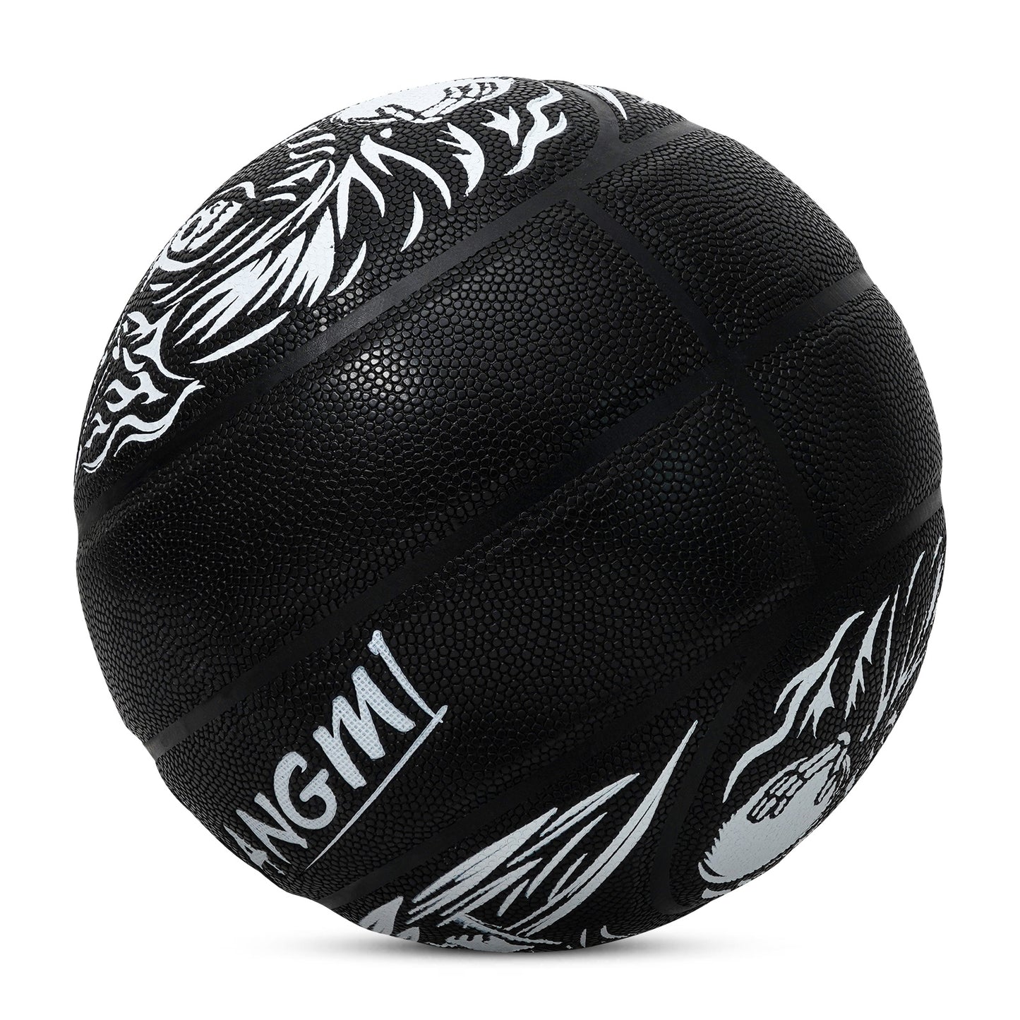 Kuangmi Tai Chi Angel & Demon Basketball Size 7(29.5“), Durable PU Ball for Kids Youth Adults, Indoor Outdoor Training Game