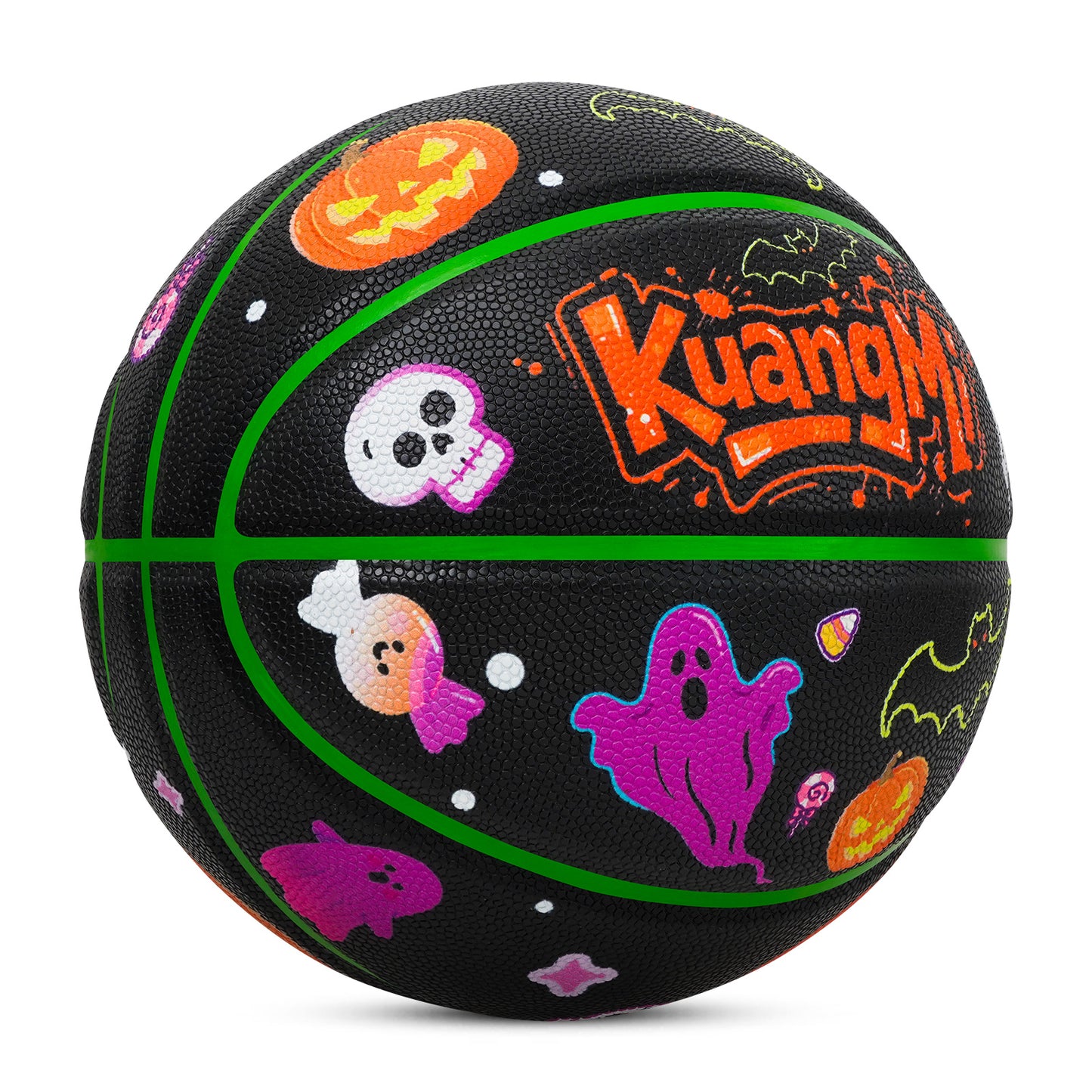 Kuangmi 2025 Halloween Themed Basketball Size 7 (29.5") - PU Material, Indoor & Outdoor Use, Perfect for Holiday Community Games & Decor