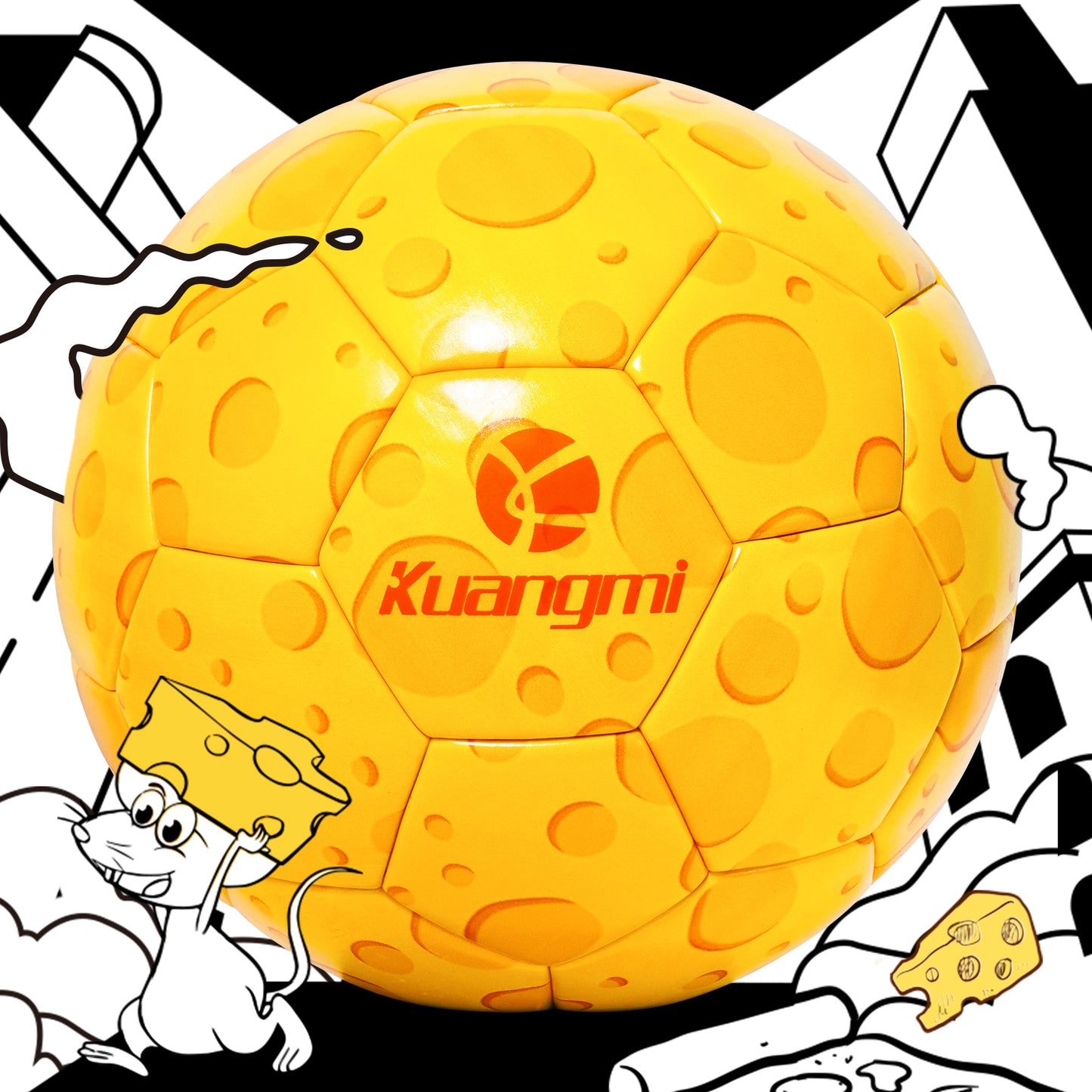 Balón de fútbol de queso Kuangmi tamaño 5