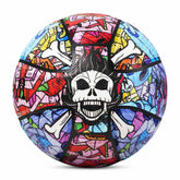 Basquetebol Temático de Caveira Kuangmi - Tamanho 7 (29.5"), Material PU, Interior/Exterior, Pneus Internos em Forma de Patente, Jogável & Decorativo