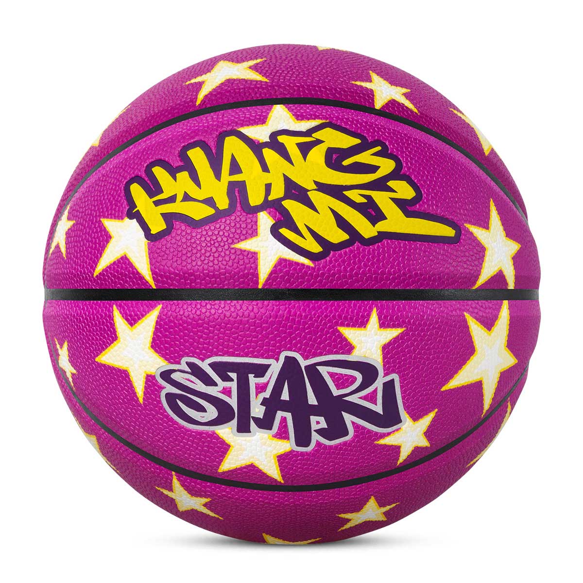 Balón de baloncesto callejero Kuangmi Purple Stars, talla 7