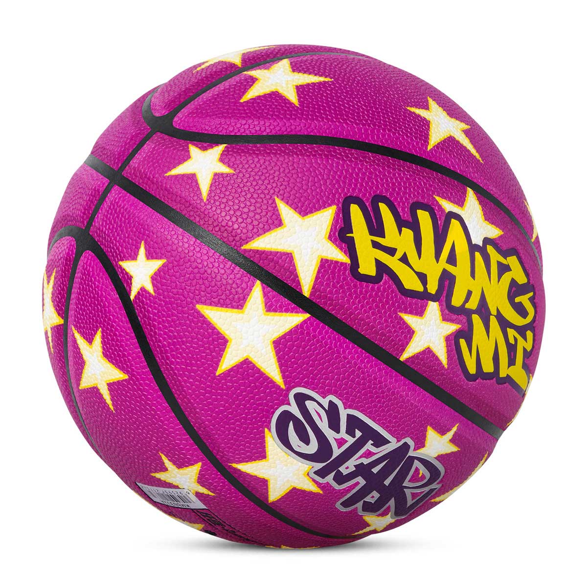 Balón de baloncesto callejero Kuangmi Purple Stars, talla 7