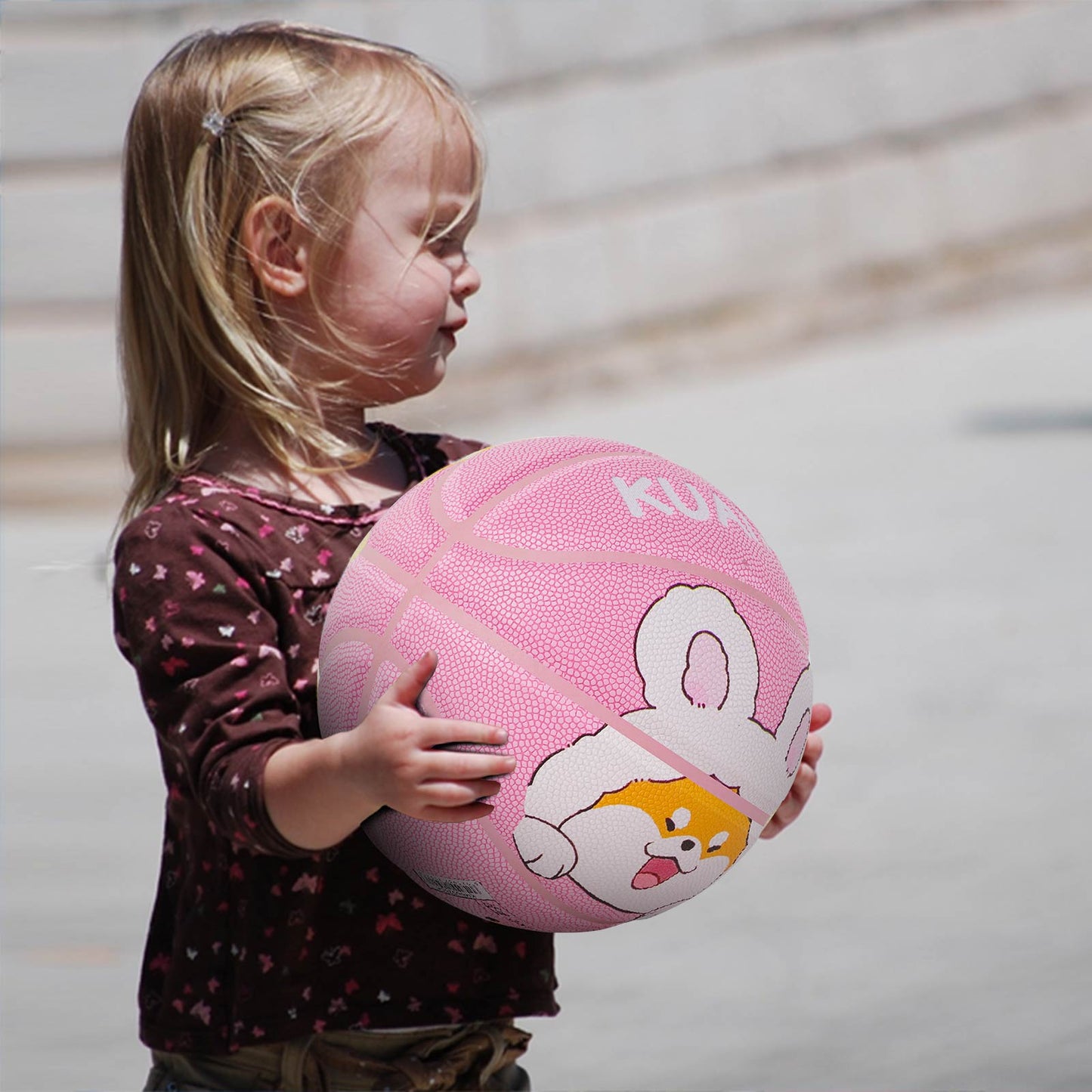Balón de baloncesto rosa juvenil Kuangmi talla 5