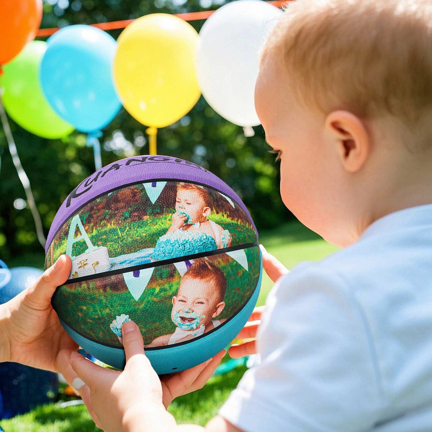 Kuangmi Personalized Photo Basketball Size 5 for Newborns and Children