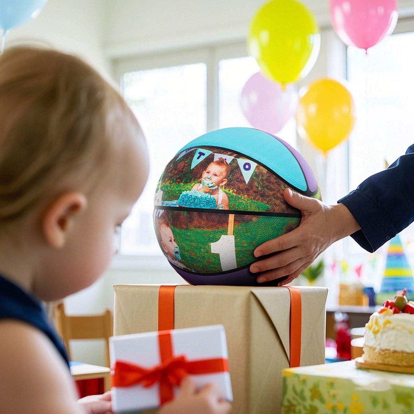 Kuangmi Personalized Photo Basketball Size 5 for Newborns and Children