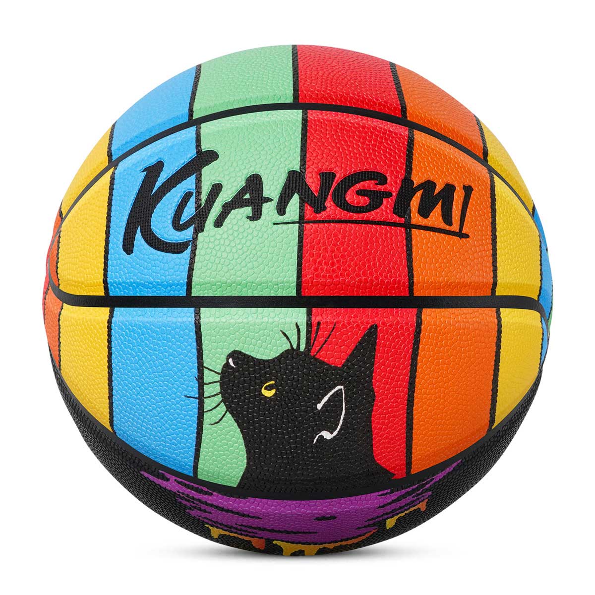 Balón de baloncesto con temática de gato Kuangmi, talla 7