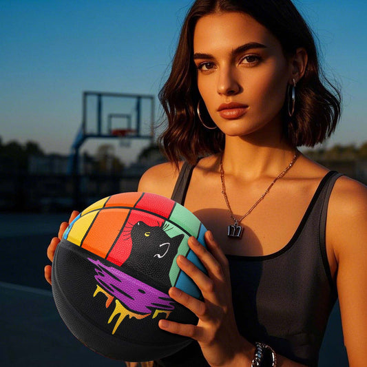 Balón de baloncesto con temática de gato Kuangmi, talla 7