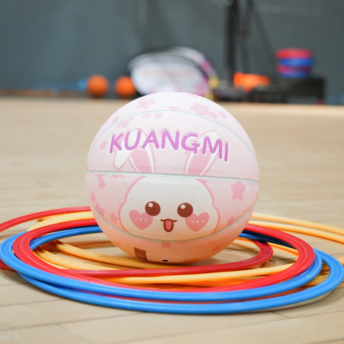 Kuangmi Rabbit Pattern Kids Pink Basketball – Junior Boys/Girls Indoor Outdoor Play