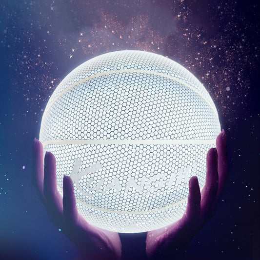 Kuangmi Reflective Glowing Basketball Holographic Luminous for Night Game Light Up Basket Ball Men's Official Size 7 29.5"