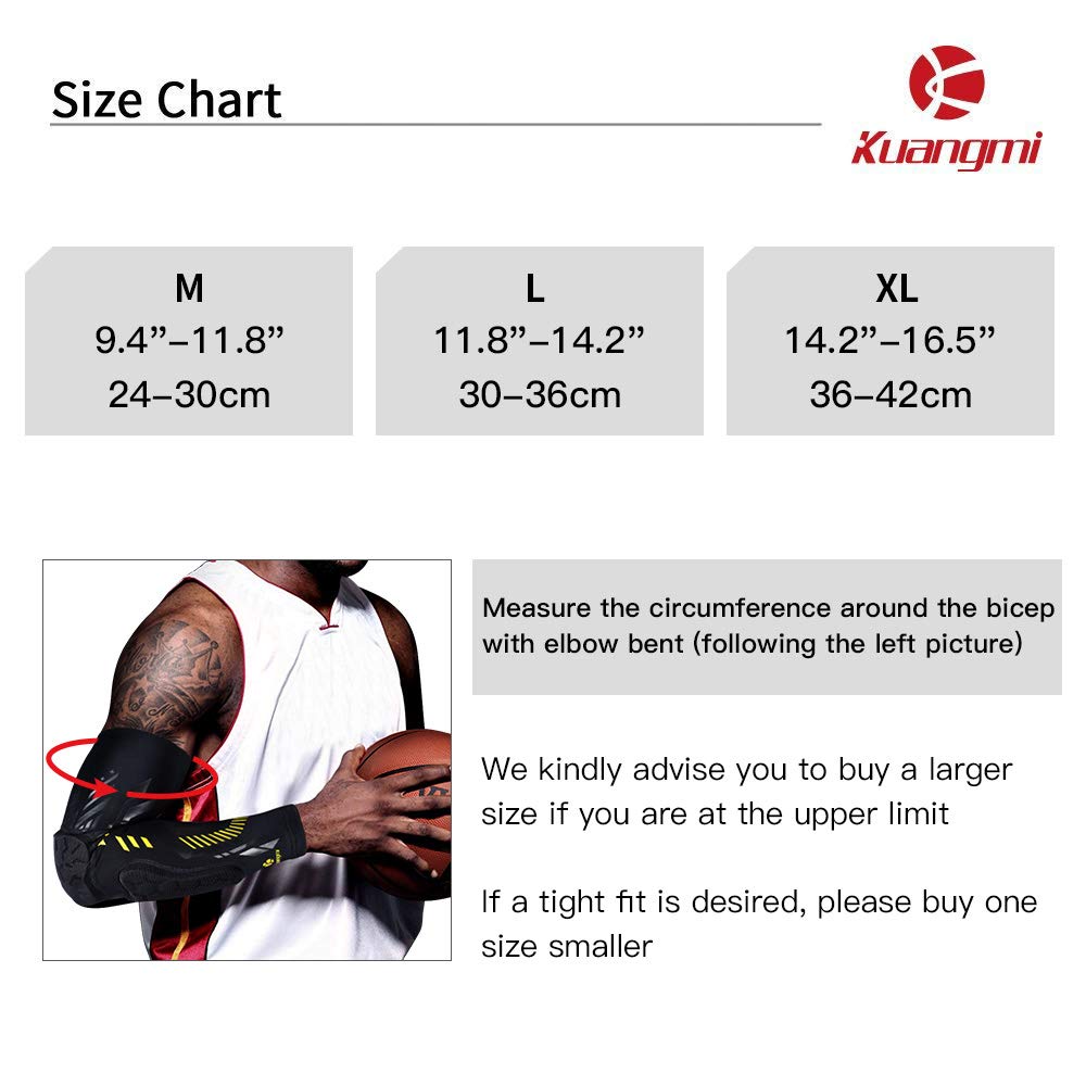 Kuangmi® Arm Sleeves Compression Elbow Pads Use for Sports and Daily Support