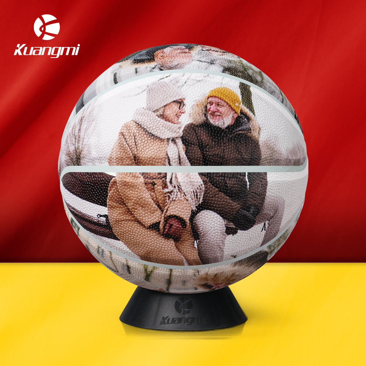 Ballon de basket photo personnalisé Kuangmi taille 5/6/7 pour nouveau-nés et enfants