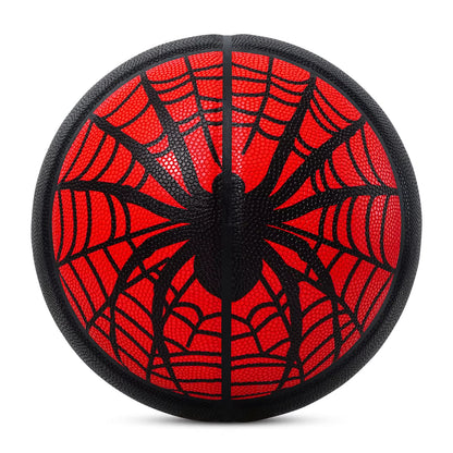 Kuangmi Black and Red Spider Pattern Basketball PU Anti-Slip Size 7 Competition and Training