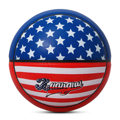 Kuangmi Size 7 PU Basketball - American Style, High-Quality Leather Feel, Excellent Grip for Indoor/Outdoor Training