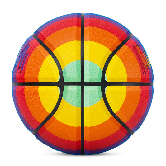 Kuangmi Rainbow Colorful Basketball Size7（29.5“）, Durable PU Ball for Kids Youth Adults, Indoor Outdoor Training Game