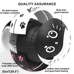 Kuangmi PU Basketball Tai Chi Design with Cute Cat Prints Indoor/Outdoor Use High Bounce & Anti-Slip Size7 29.5"