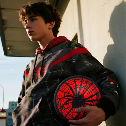 Kuangmi Black and Red Spider Pattern Basketball PU Anti-Slip Size 7 Competition and Training