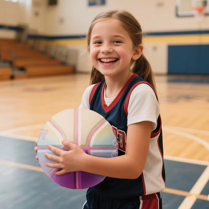Kuangmi Unicorn Kids Basketball Size5 27.5", PU Leather Surface for Slip Resistance and Wear Resistance, Indoor/Outdoor