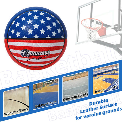 Kuangmi Size 7 PU Basketball - American Style, High-Quality Leather Feel, Excellent Grip for Indoor/Outdoor Training