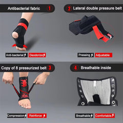Kuangmi Figure-8 Wrapping Ankle Brace - Adjustable Ankle Support for Sports (S/M/L)