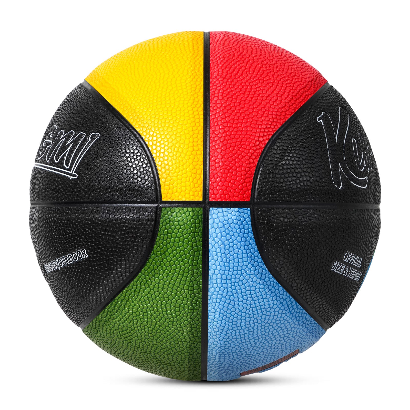 Kuangmi Olympic Colors Basketball - Multicolor Composite PU Ball (Sizes 3/4/5/6/7)