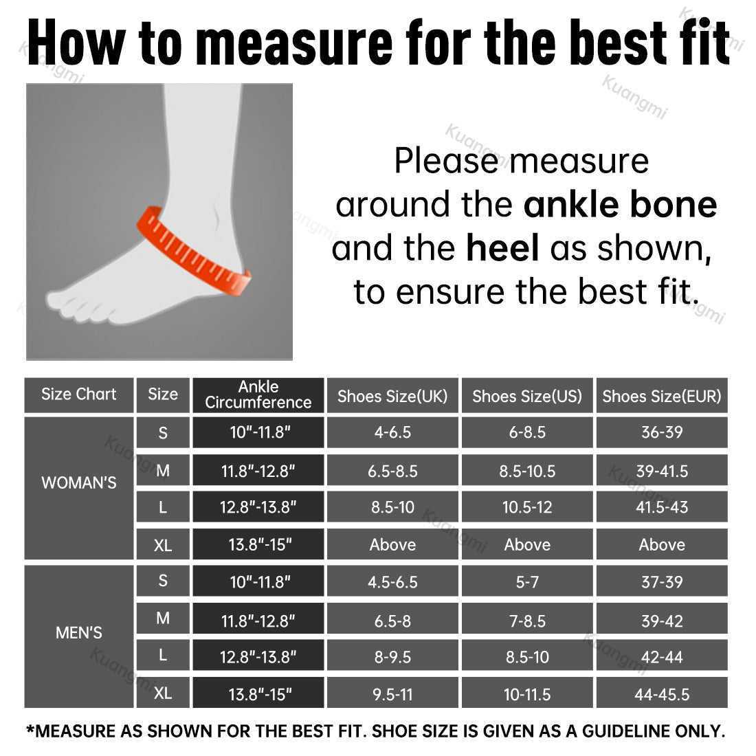 Kuangmi Lace Up Stabilizing Sports Ankle Brace S M L XL