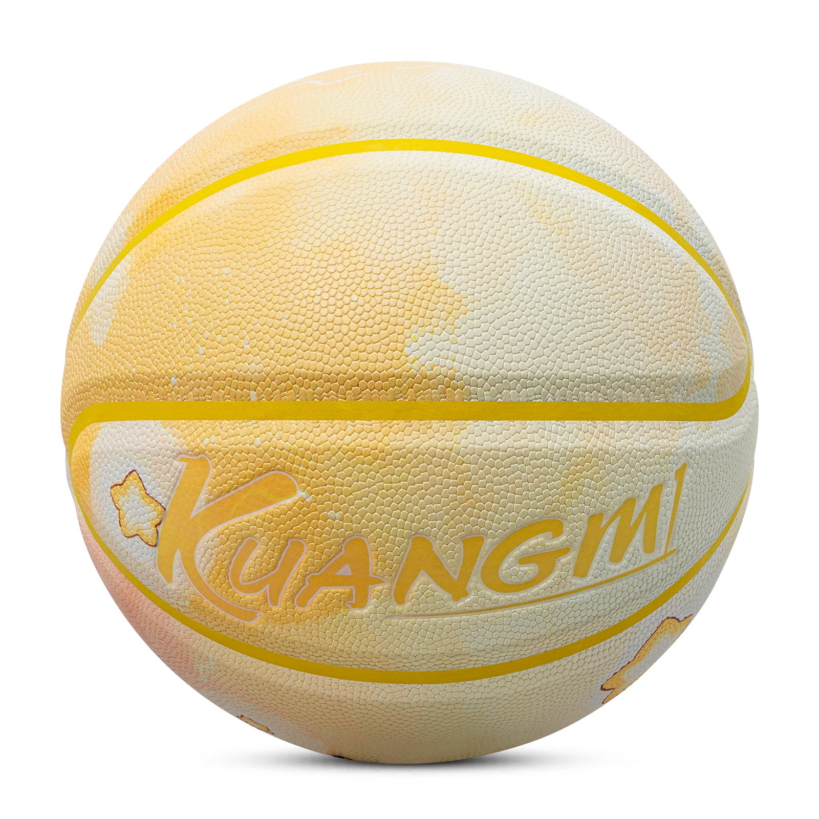 Kuangmi Kids' Yellow Astronaut Basketball, Size 5 (27.5"), Hygroscopic PU Leather