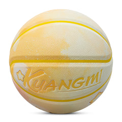 Kuangmi Kids' Yellow Astronaut Basketball, Size 5 (27.5"), Hygroscopic PU Leather