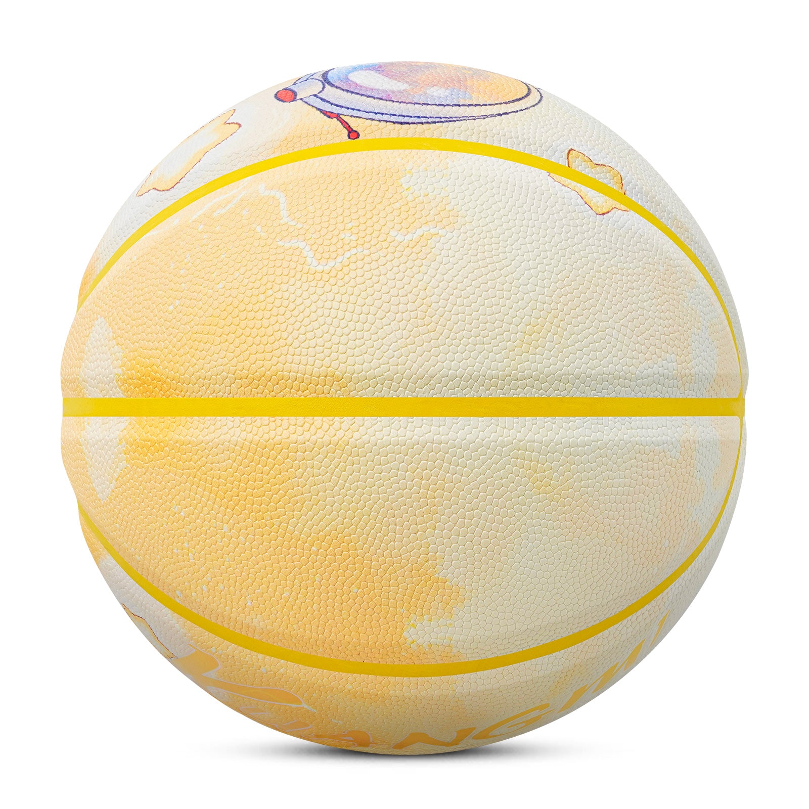 Kuangmi Kids' Yellow Astronaut Basketball, Size 5 (27.5"), Hygroscopic PU Leather