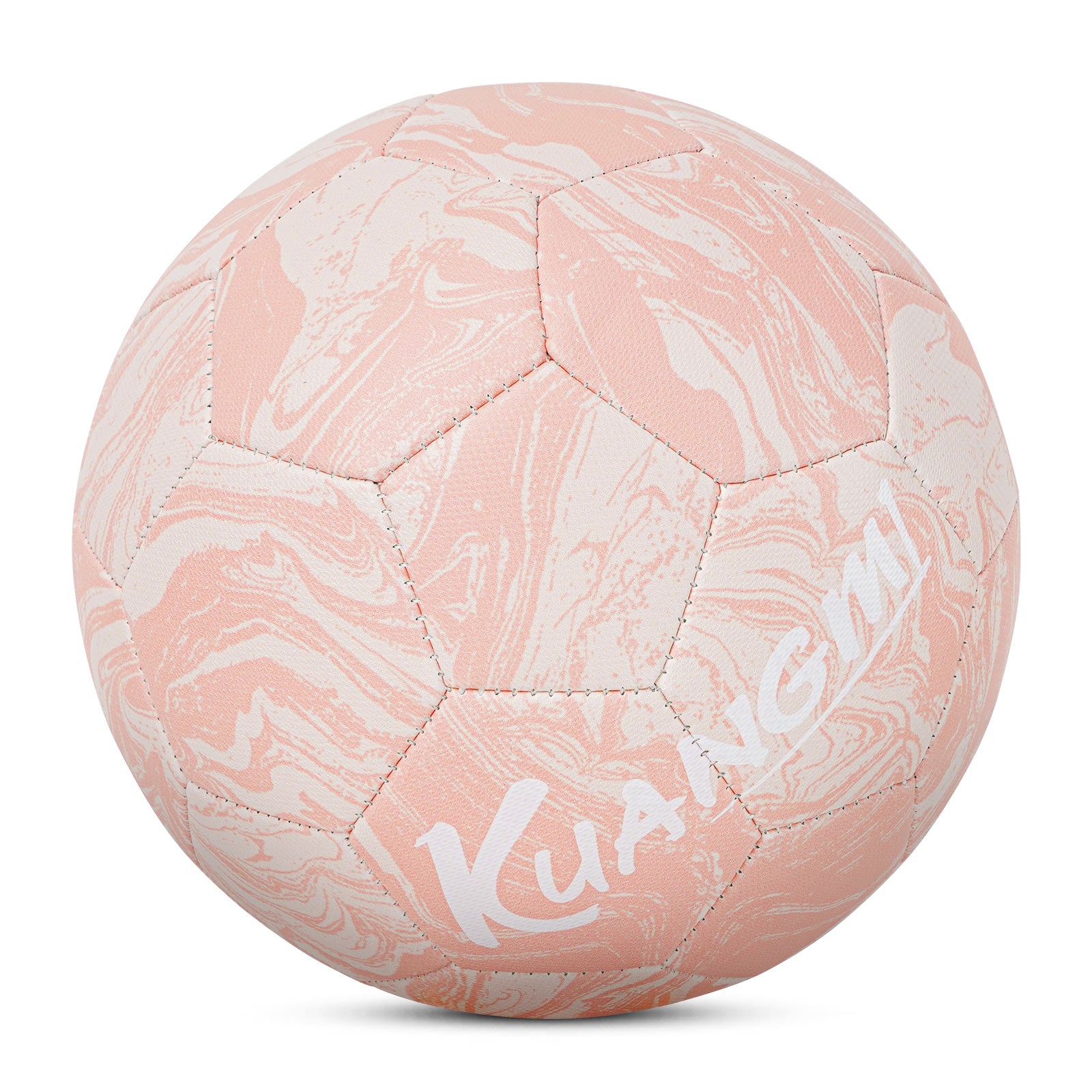 Kuangmi Pink Football, Size 4/5, PU Leather (Machine Stitched)