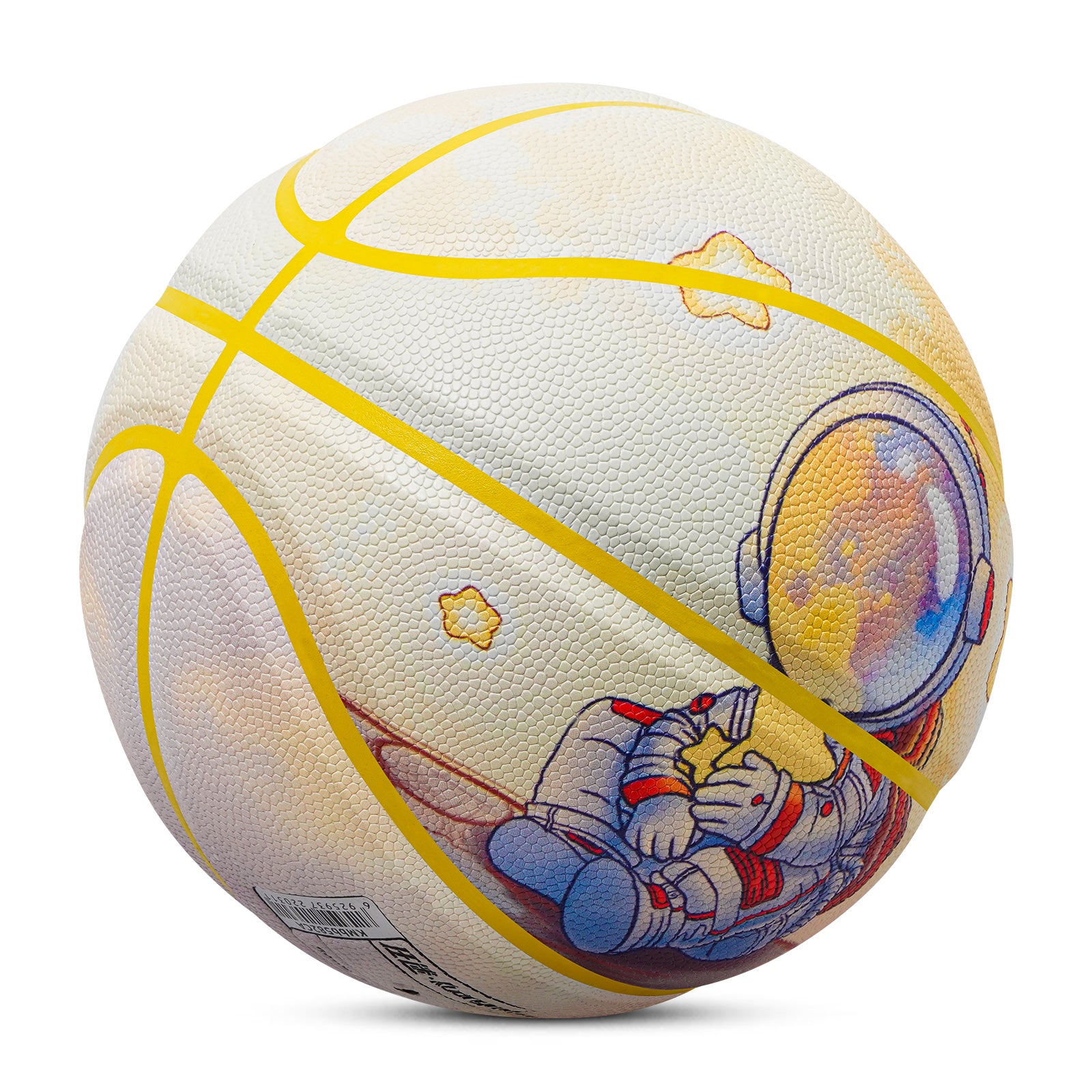 Kuangmi Kids' Yellow Astronaut Basketball, Size 5 (27.5"), Hygroscopic PU Leather