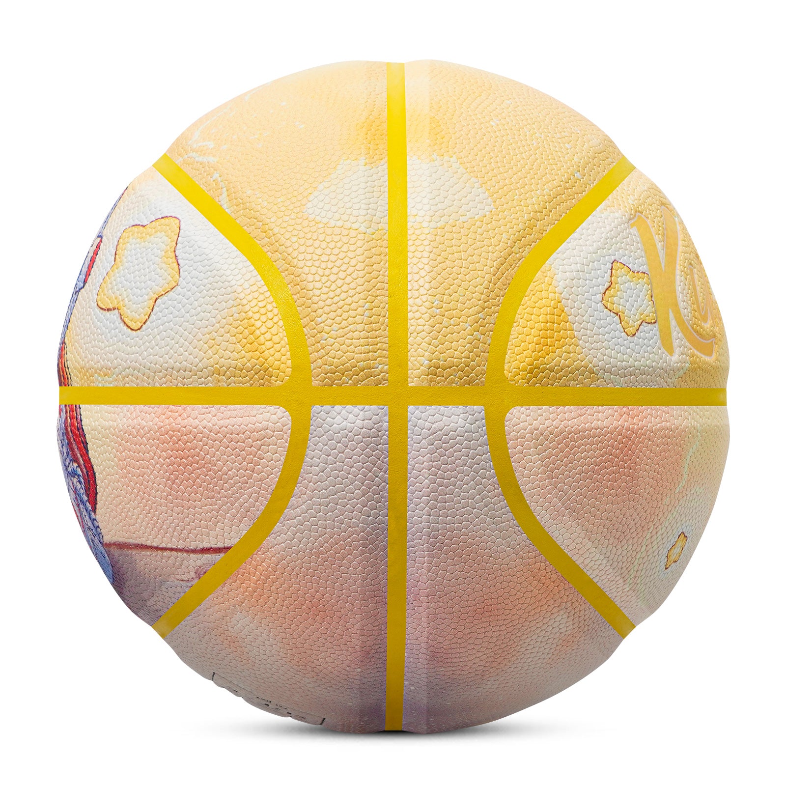 Kuangmi Kids' Yellow Astronaut Basketball, Size 5 (27.5"), Hygroscopic PU Leather