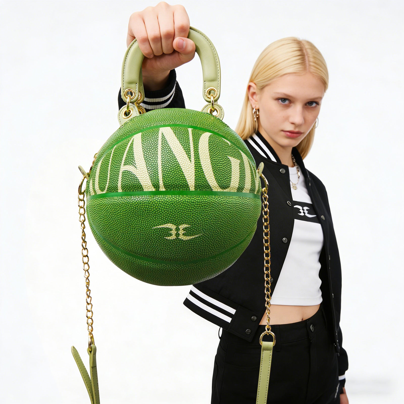 Kuangmi Minimalist Green Basketball Purse & Handbag - Size 7