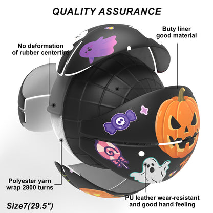 Kuangmi 2025 Halloween Themed Basketball Size 7 (29.5") - PU Material, Indoor & Outdoor Use, Perfect for Holiday Community Games & Decor