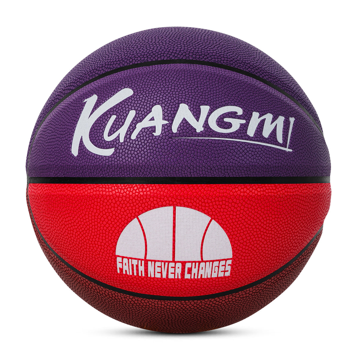 Kuangmi Sunset Basketball, Purple-Red-Brown, Size 7 (29.5"), Hygroscopic PU Leather