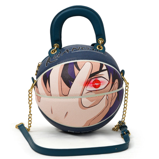 Kuangmi PU Anime Atlas 7# Basketball Crossbody Bag w/ Adjustable Strap