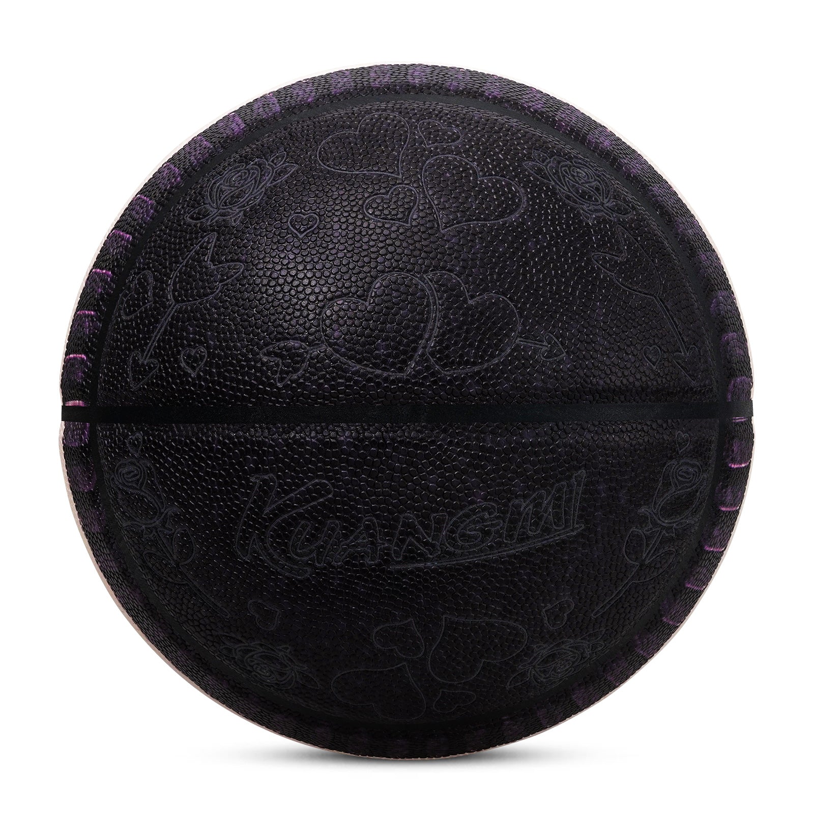 Kuangmi Sandwich Cookie Basketball, Sizes 6 & 7, Pink & Black, Hygroscopic PU Leather