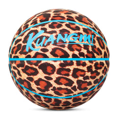 Kuangmi Leopard Print Basketball - Hygroscopic PU Ball (Size 7:29.5") Stylish Animal Pattern Ball